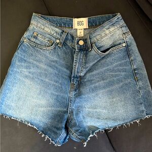 BDG High Rise Raw Hem Denim Shorts Size 27